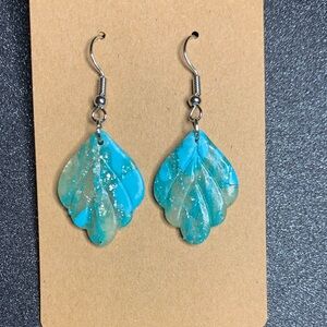 Elegant Blue Leaf Earrings